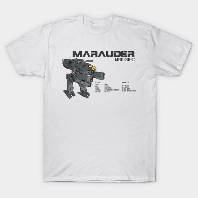 Marauder MAD-3R Ver 1 (light) T-Shirt by Emu Emu Ji